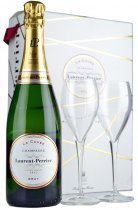 Laurent Perrier La Cuvee NV Champagne 75cl with 2 Glasses Gift Set